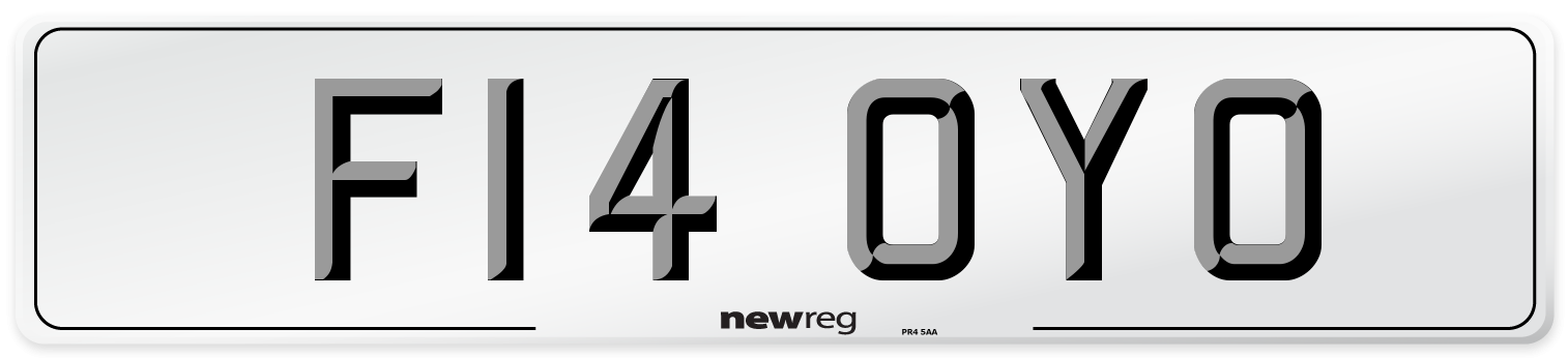 F14 OYO Number Plate from New Reg